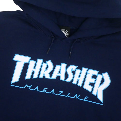 THRASHER HOOD スラッシャー パーカー OUTLINED NAVY（US企画）  スケートボード スケボー 1