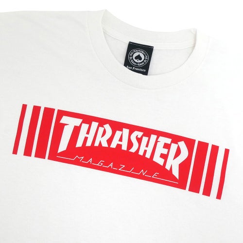 THRASHER LONG SLEEVE スラッシャー ロングスリーブTシャツ BAR WHITE（US企画） スケートボード スケボー 1