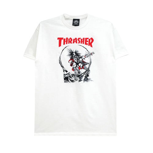 THRASHER T-SHIRTスラッシャーTシャツ OUTLAW WHITE（US企画）スケートボードスケボー
