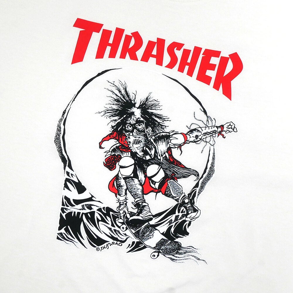 THRASHER T-SHIRTスラッシャーTシャツ OUTLAW WHITE（US企画）スケートボードスケボー 1