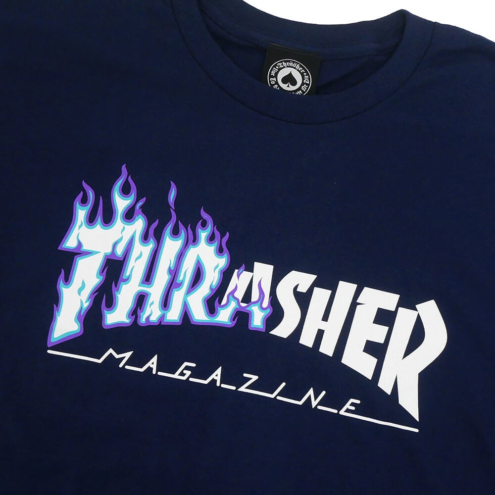 THRASHER T-SHIRT スラッシャー Tシャツ IGNITE NAVY（US企画）スケートボードスケボー 1