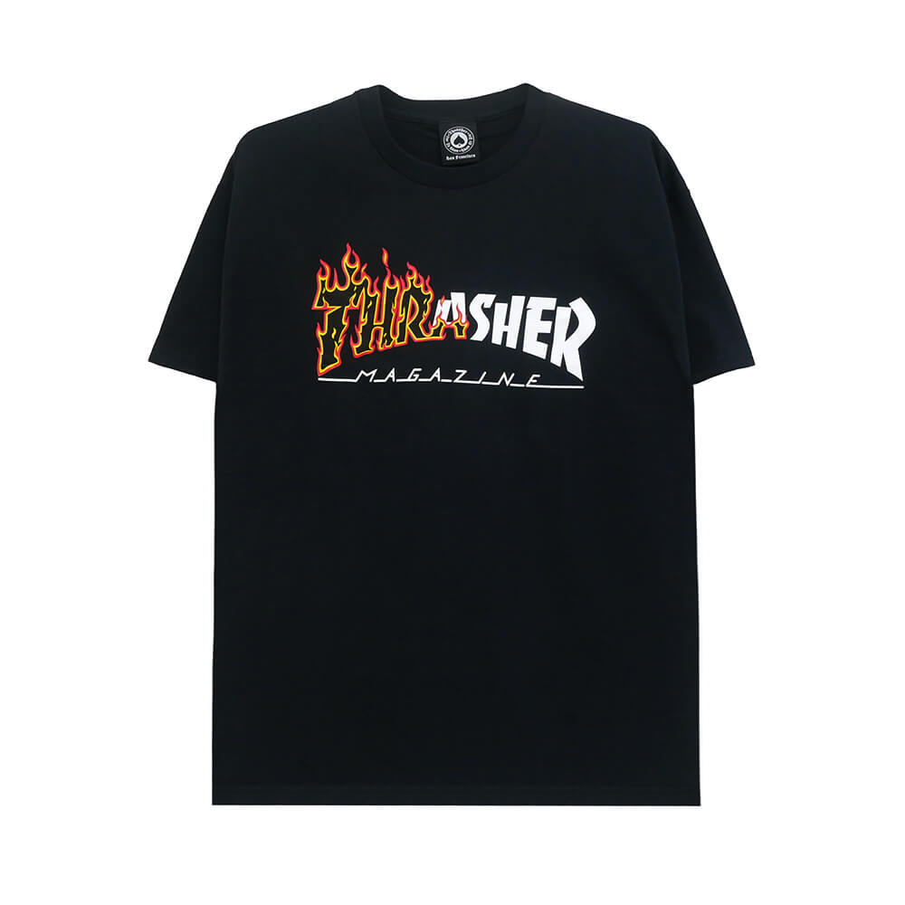 THRASHER T-SHIRT スラッシャー Tシャツ IGNITE BLACK（US企画）  スケートボード スケボー