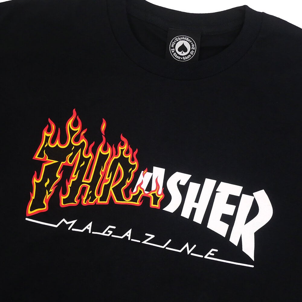 THRASHER T-SHIRT スラッシャー Tシャツ IGNITE BLACK（US企画）  スケートボード スケボー1