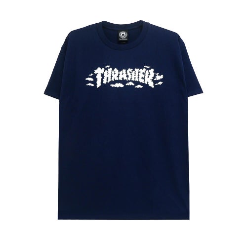 THRASHER T-SHIRT スラッシャー Tシャツ CLOUDS BY SPANKY NAVY（US企画）スケートボードスケボー