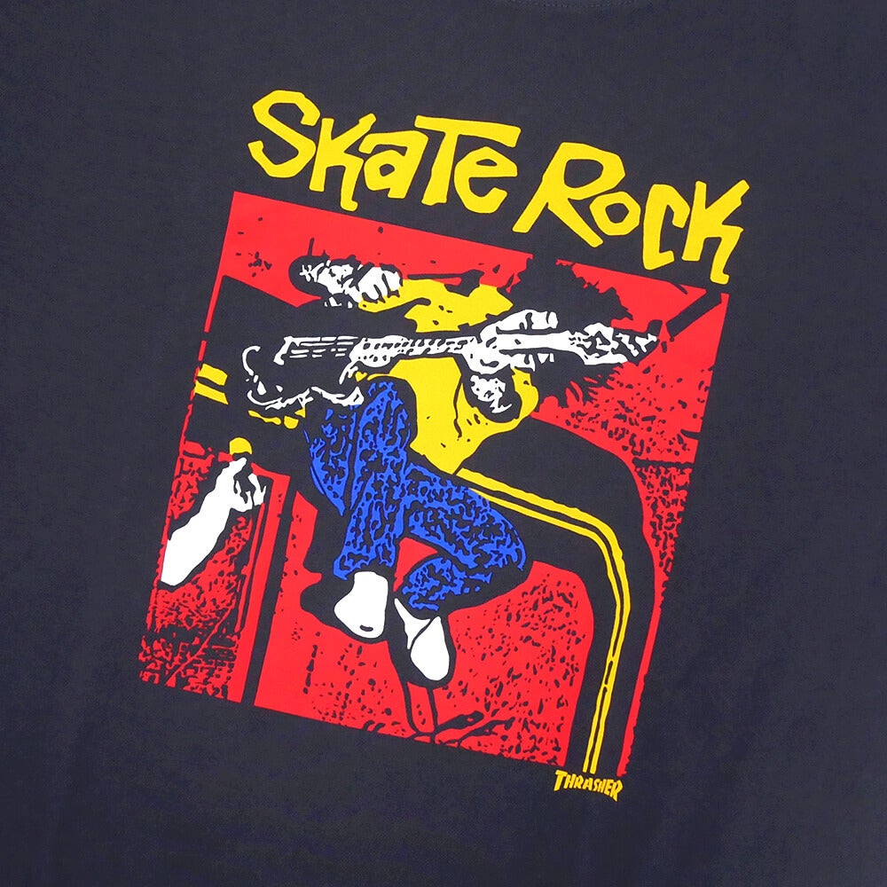 THRASHER T-SHIRT スラッシャー Tシャツ SKATE ROCK VOL2 VINTAGE NAVY（US企画）スケートボードスケボー1