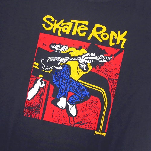 THRASHER T-SHIRT スラッシャー Tシャツ SKATE ROCK VOL2 VINTAGE NAVY（US企画）スケートボードスケボー1
