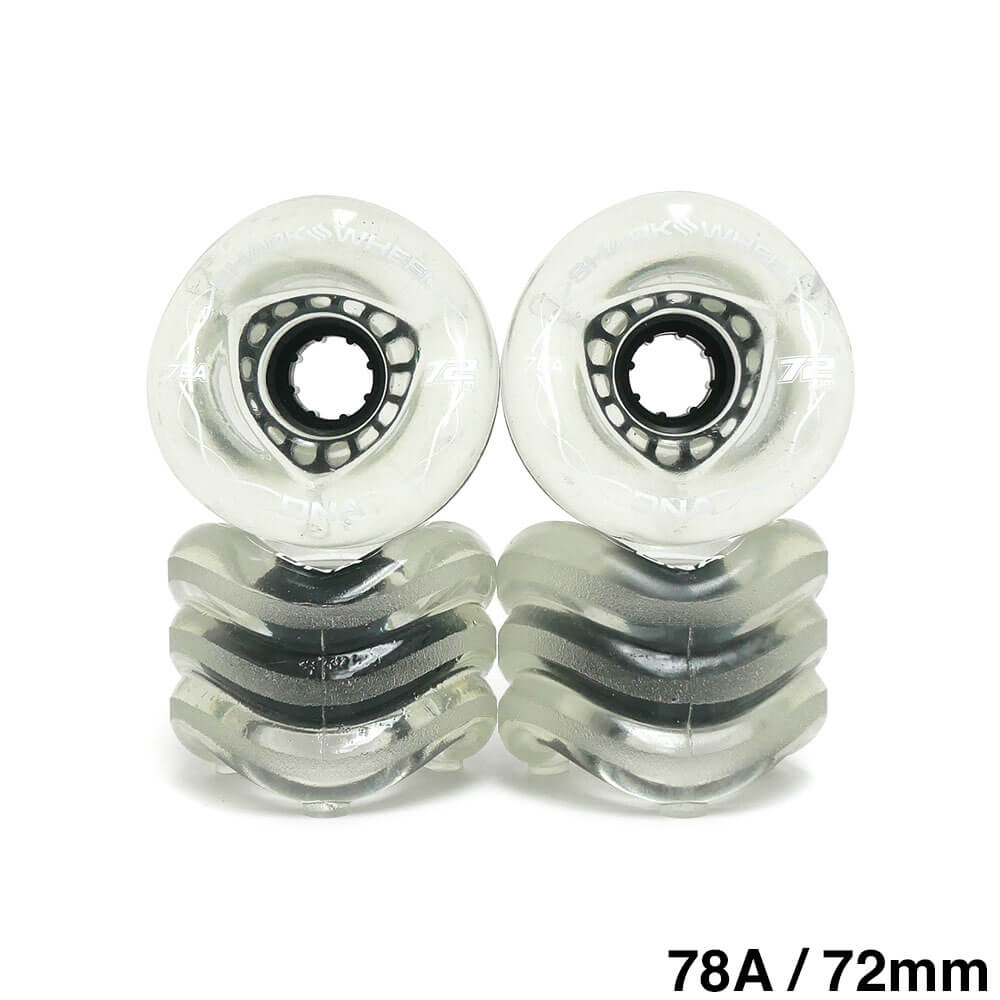 SHARK WHEEL シャークウィール ソフトウィール（クルーザー） DNA（78A）CLEAR BLACK HUB 72mm スケートボード スケボー 1
