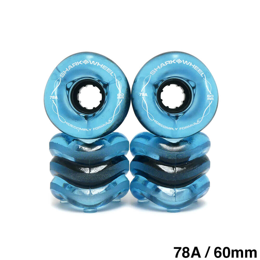 SHARK WHEEL シャークウィール ソフトウィール（クルーザー） CALIFORNIA ROLL（78A）HIDECOMPLY TRANSPARENT SAPPHIRE 60mm スケートボード スケボー 1