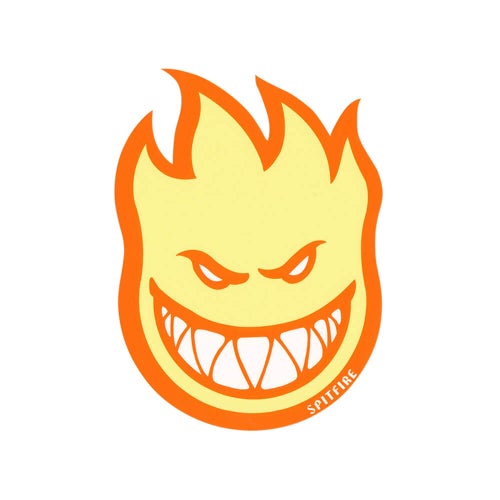 SPITFIRE STICKER スピットファイヤー ステッカー BIGHEAD FILL YELLOW/ORANGE スケートボード スケボー 1