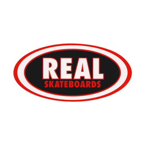 REAL STICKER リアル ステッカー CLASSIC OVAL MEDIUM BLACK/RED スケートボード スケボー 1