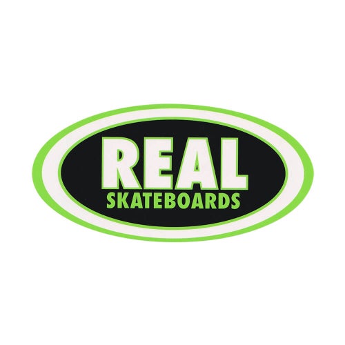 REAL STICKER リアル ステッカー CLASSIC OVAL MEDIUM BLACK/GREEN スケートボード スケボー 1