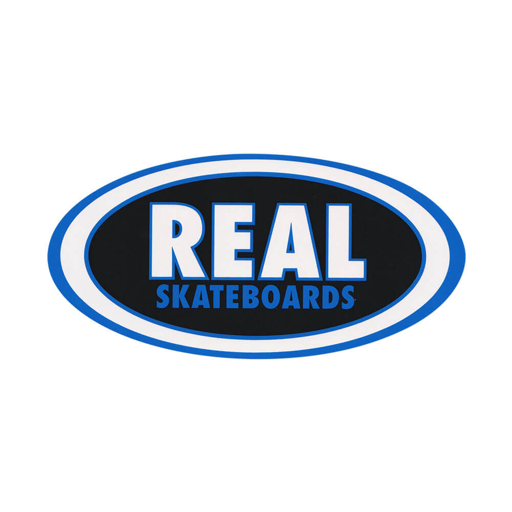 REAL STICKER リアル ステッカー CLASSIC OVAL MEDIUM BLACK/BLUE スケートボード スケボー 1
