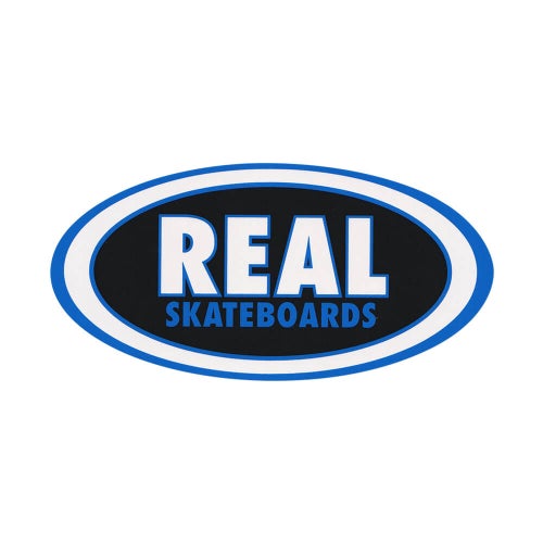 REAL STICKER リアル ステッカー CLASSIC OVAL MEDIUM BLACK/BLUE スケートボード スケボー 1