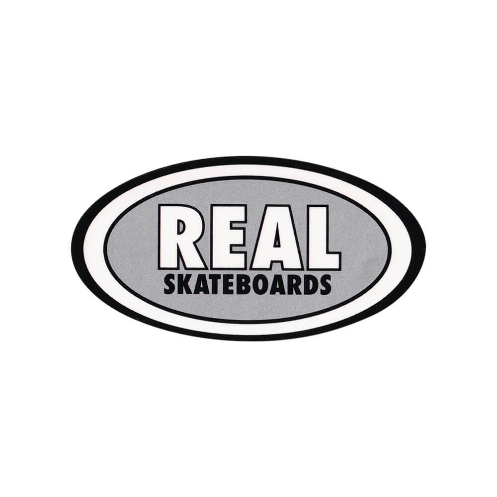 REAL STICKER リアル ステッカー CLASSIC OVAL SMALL SILVER スケートボード スケボー 1