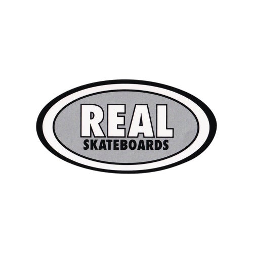 REAL STICKER リアル ステッカー CLASSIC OVAL SMALL SILVER スケートボード スケボー 1