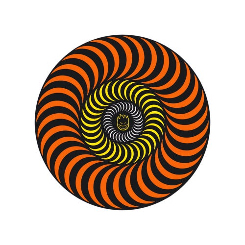 SPITFIRE STICKER スピットファイヤー ステッカー TRI-COLOR SWIRL BIGHEAD ORANGE/YELLOW スケートボード スケボー 1