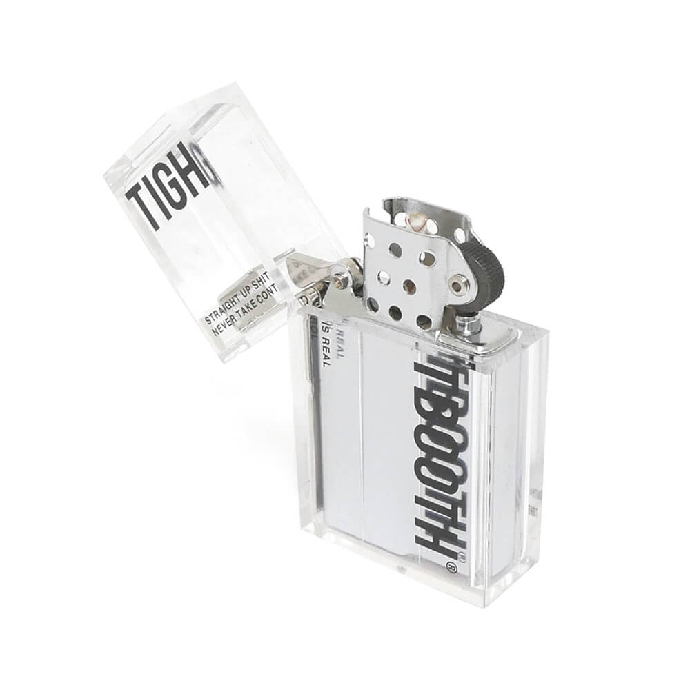 TIGHTBOOTH（TBPR）LIGHTER タイトブース ライター LABEL LOGO HARD EDGE LIGHTER CLEAR スケートボード スケボー 3