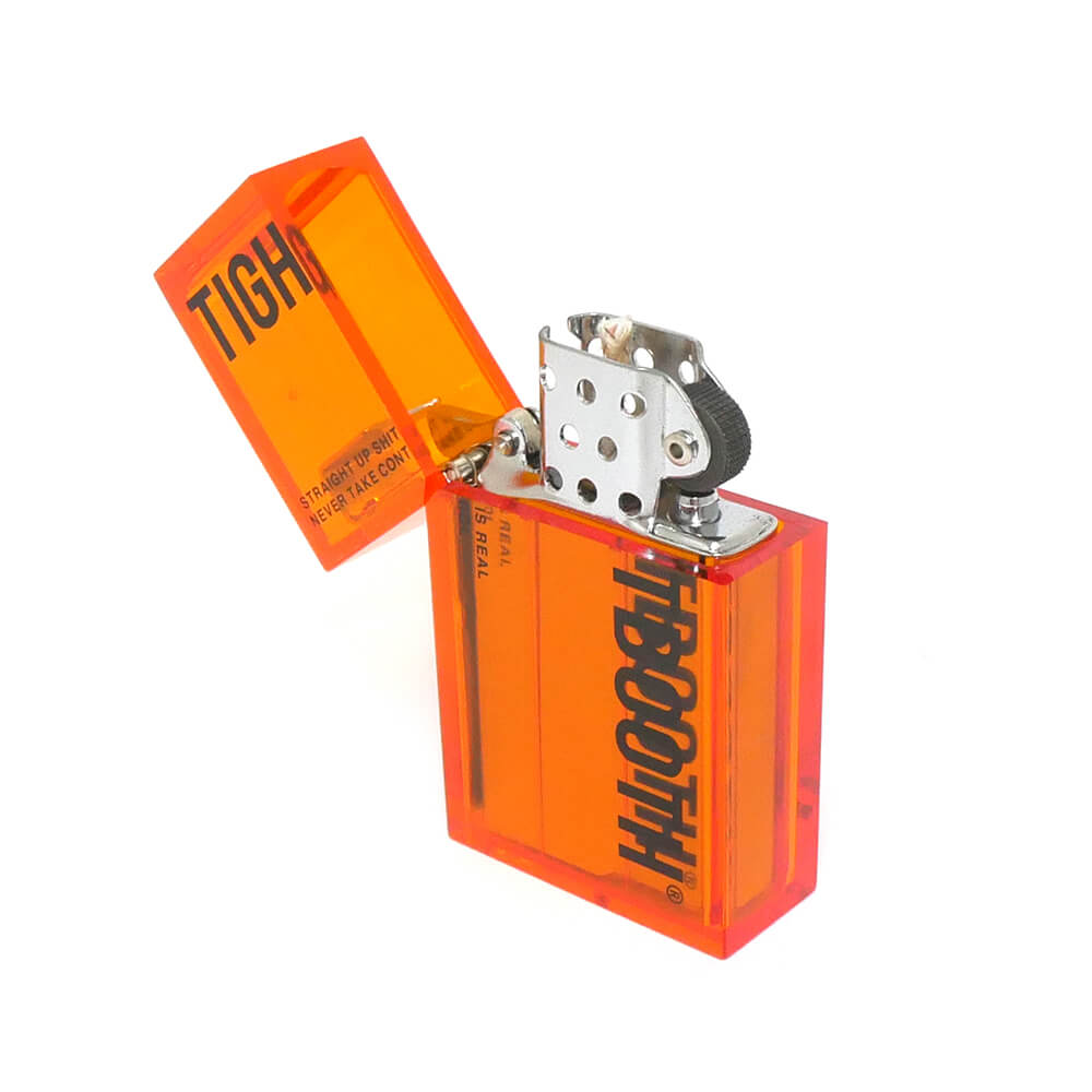 TIGHTBOOTH（TBPR）LIGHTER タイトブース ライター LABEL LOGO HARD EDGE LIGHTER ORANGE スケートボード スケボー 3