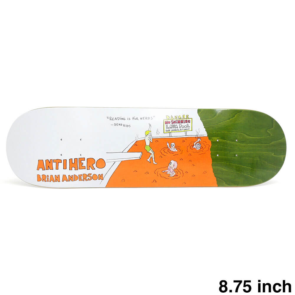 ANTIHERO DECK アンチヒーロー デッキ BRIAN ANDERSON POROUS WALKER ROUND 3 GREEN STAIN 8.75 スケートボード スケボー 1