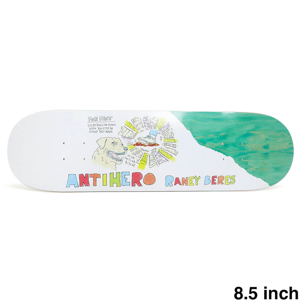 ANTIHERO DECK アンチヒーロー デッキ RANEY BERES POROUS WALKER ROUND 3 EMERALD STAIN 8.5 スケートボード スケボー 1