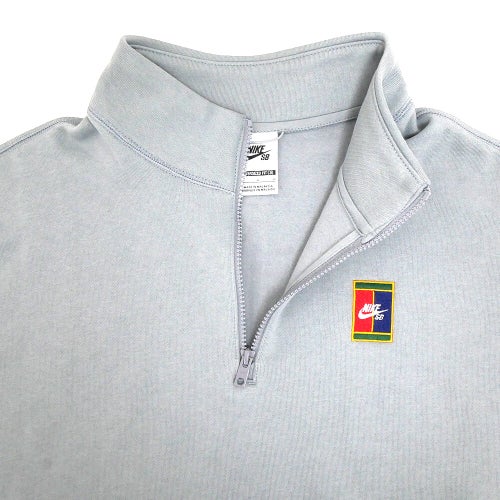 NIKE SB CREW SWEAT ナイキSB トレーナー FLEECE HALF ZIP SKATE GREY/RED 刺繍ロゴ スケートボード スケボー 2