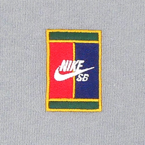 NIKE SB CREW SWEAT ナイキSB トレーナー FLEECE HALF ZIP SKATE GREY/RED 刺繍ロゴ スケートボード スケボー 4