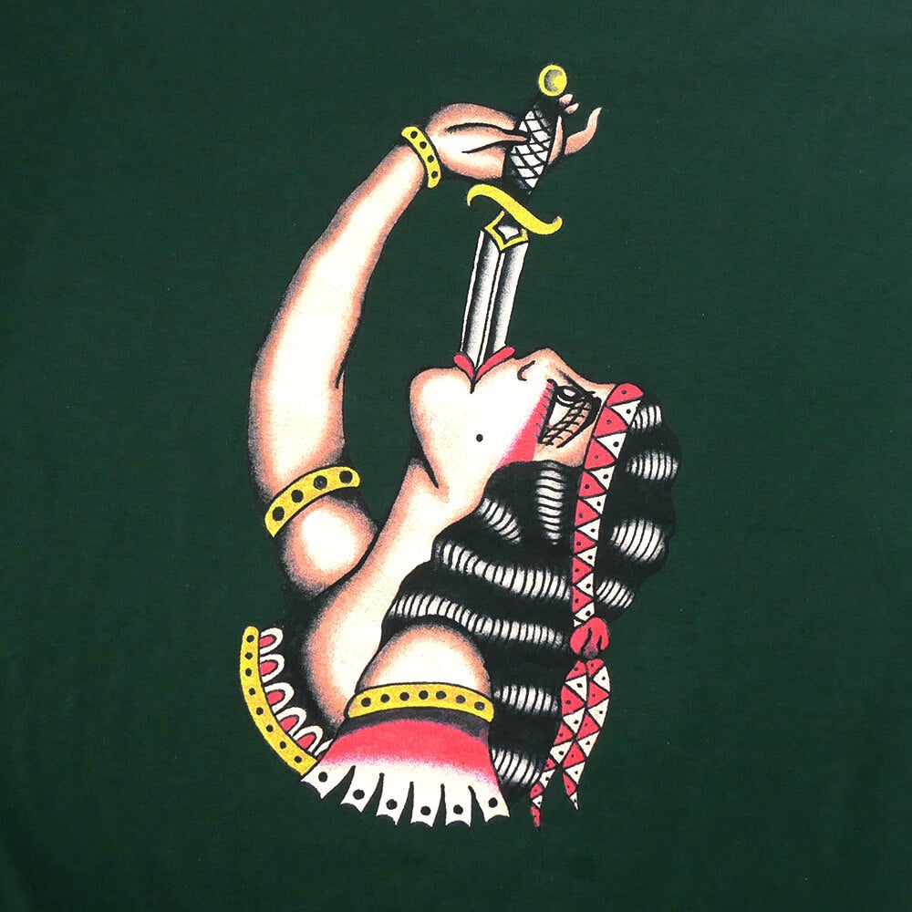 REAL T-SHIRT リアル Tシャツ SWORD SWALLOWER FOREST GREEN スケートボード スケボー 3