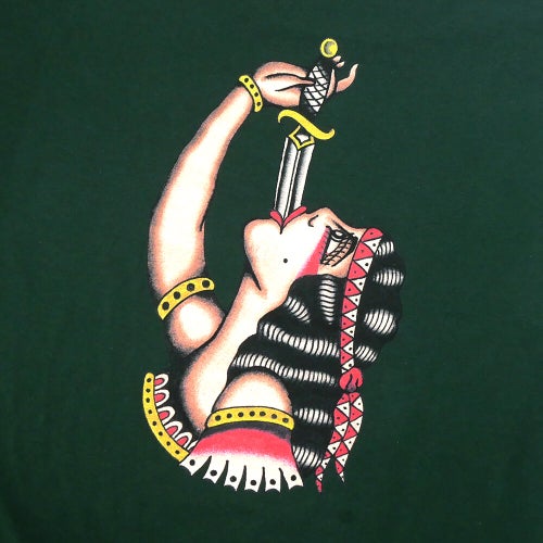 REAL T-SHIRT リアル Tシャツ SWORD SWALLOWER FOREST GREEN スケートボード スケボー 3