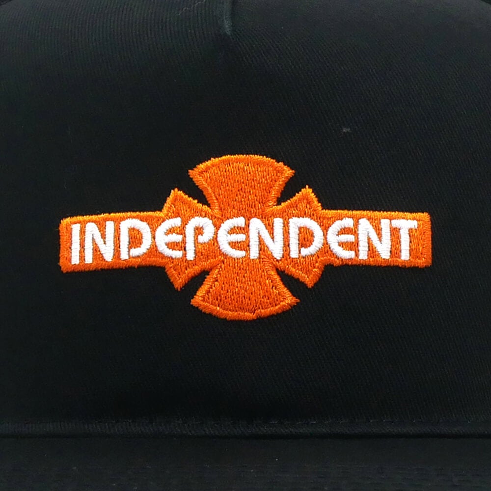INDEPENDENT MESHCAP インディペンデント メッシュキャップ OGBC LEGACY MESH PRECURVE SNAPBACK BLACK/ORANGE スケートボード スケボー 4