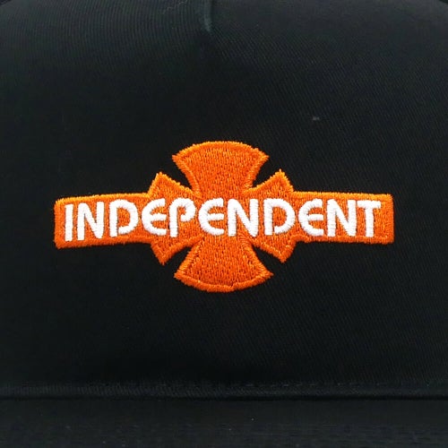 INDEPENDENT MESHCAP インディペンデント メッシュキャップ OGBC LEGACY MESH PRECURVE SNAPBACK BLACK/ORANGE スケートボード スケボー 4