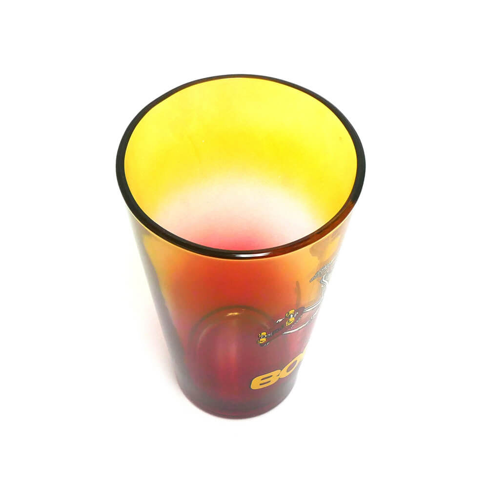 POWELL PERALTA GLASS パウエルペラルタ グラス SKATEBOARD SKELETON PINT GLASS YELLOW/RED FADE スケートボード スケボー 2