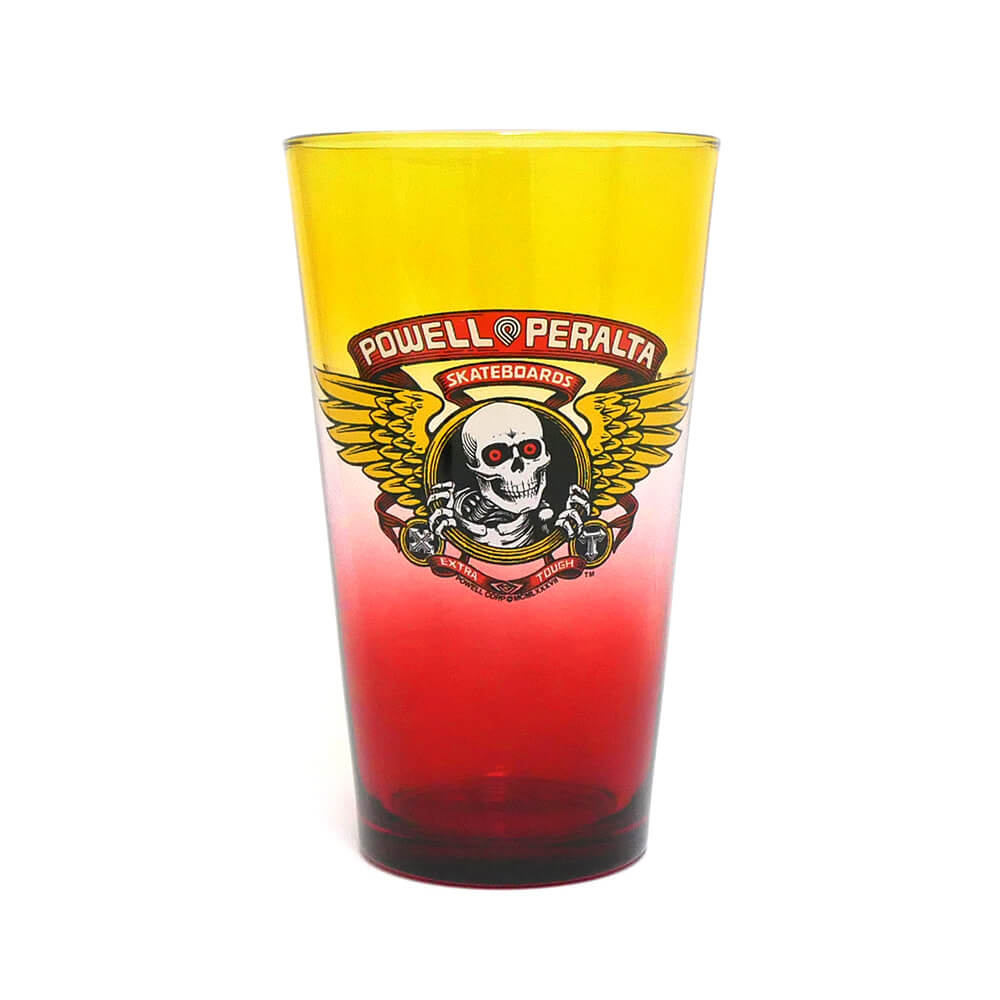 POWELL PERALTA GLASS パウエルペラルタ グラス WINGED RIPPER PINT GLASS YELLOW/RED FADE スケートボード スケボー 1