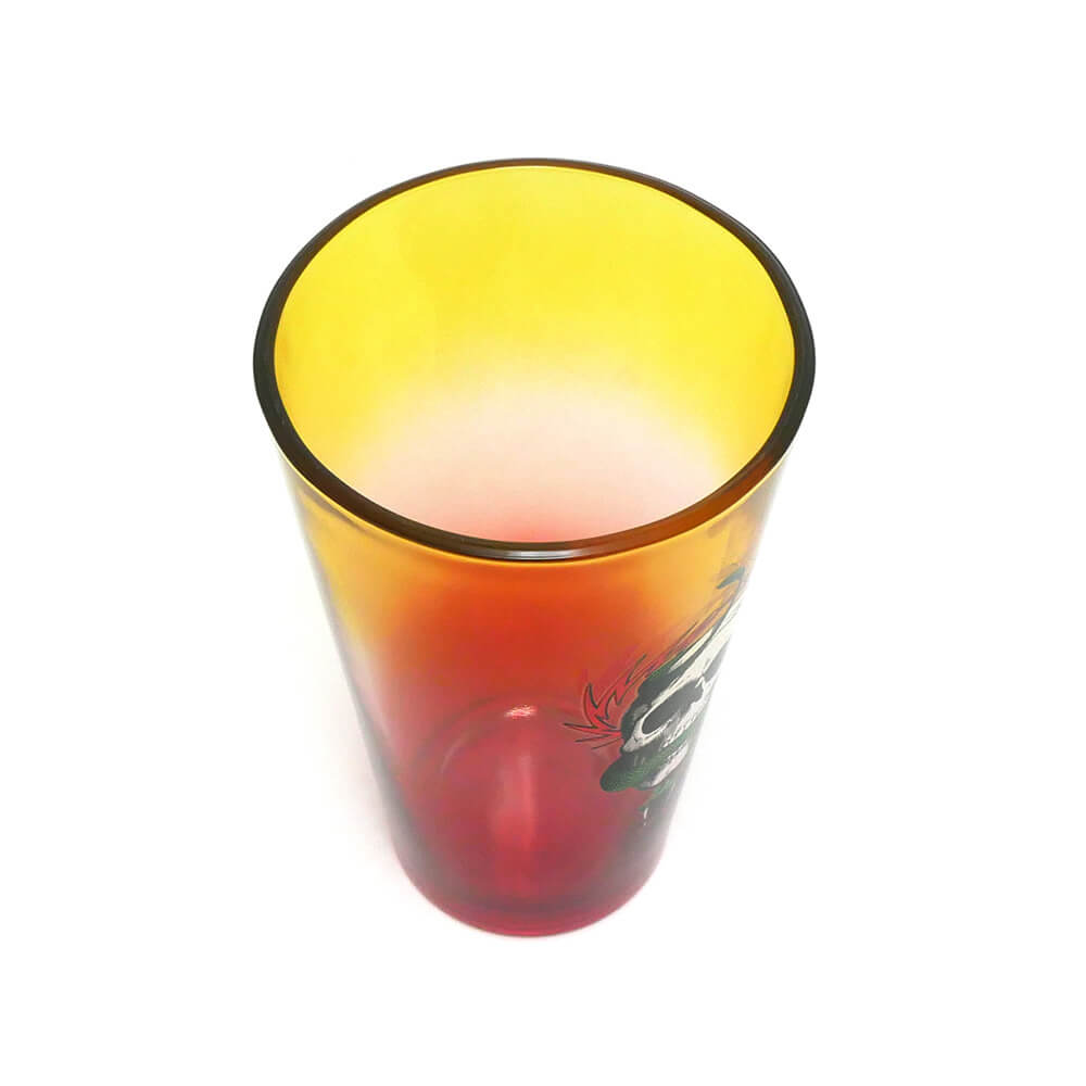 POWELL PERALTA GLASS パウエルペラルタ グラス MCGILL SKULL & SNAKE PINT GLASS YELLOW/RED FADE スケートボード スケボー 2