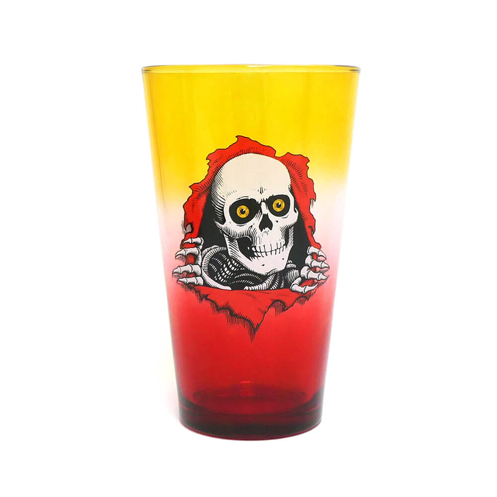 POWELL PERALTA GLASS パウエルペラルタ グラス RIPPER PINT GLASS YELLOW/RED FADE スケートボード スケボー 1