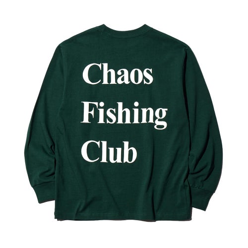 CHAOS FISHING CLUB LONG SLEEVE カオスフィッシングクラブ ロングスリーブTシャツ LOGO GREEN スケートボード スケボー