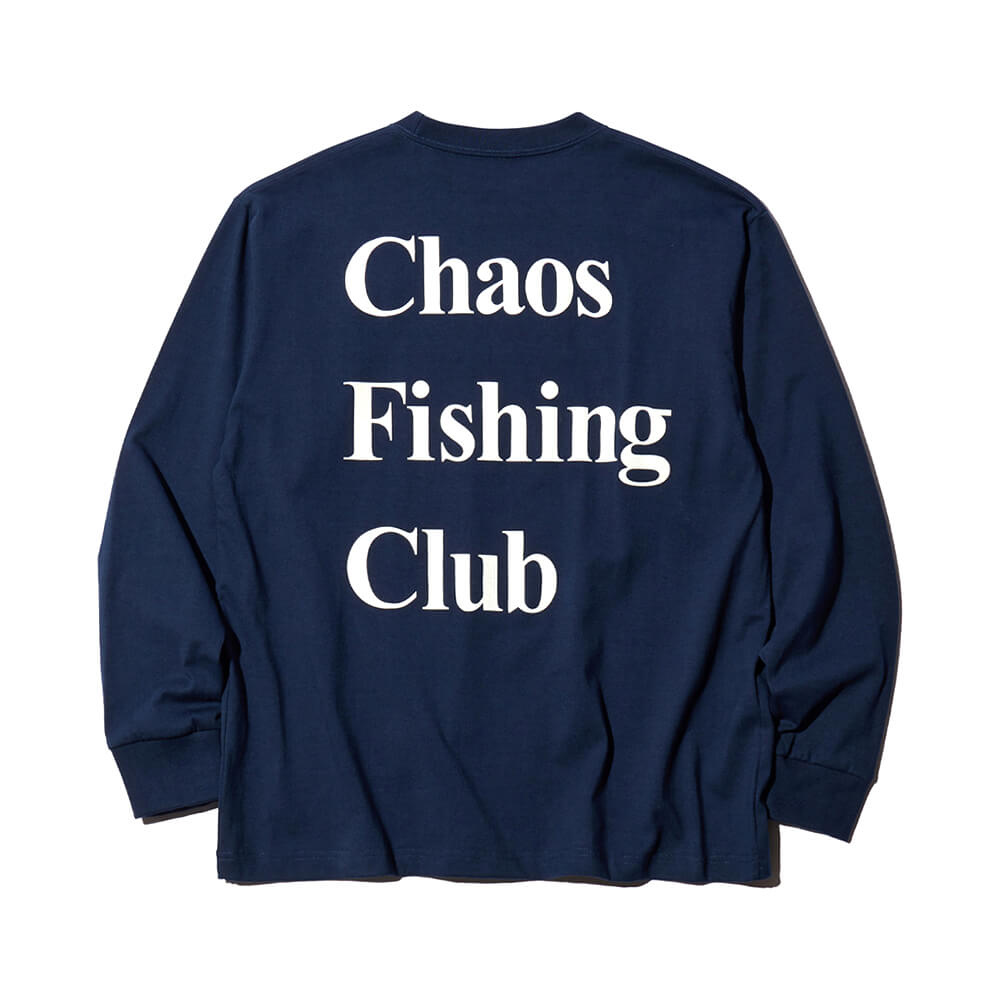 CHAOS FISHING CLUB LONG SLEEVE カオスフィッシングクラブ ロングスリーブTシャツ LOGO NAVY スケートボード スケボー