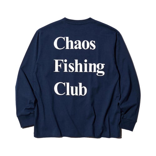 CHAOS FISHING CLUB LONG SLEEVE カオスフィッシングクラブ ロングスリーブTシャツ LOGO NAVY スケートボード スケボー