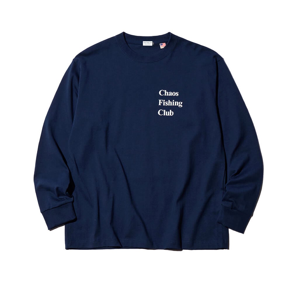 CHAOS FISHING CLUB LONG SLEEVE カオスフィッシングクラブ ロングスリーブTシャツ LOGO NAVY スケートボード スケボー 1