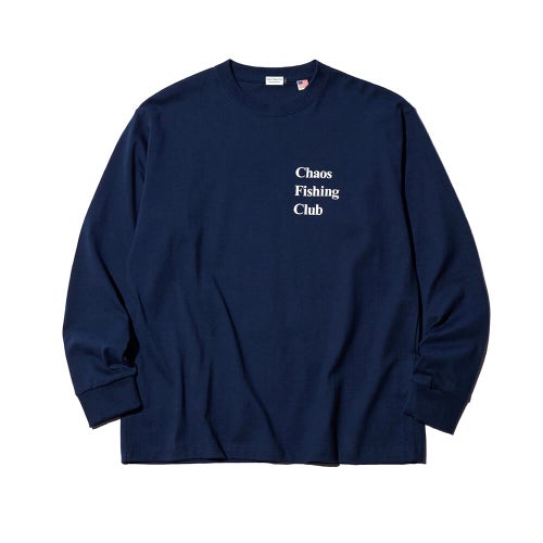 CHAOS FISHING CLUB LONG SLEEVE カオスフィッシングクラブ ロングスリーブTシャツ LOGO NAVY スケートボード スケボー 1