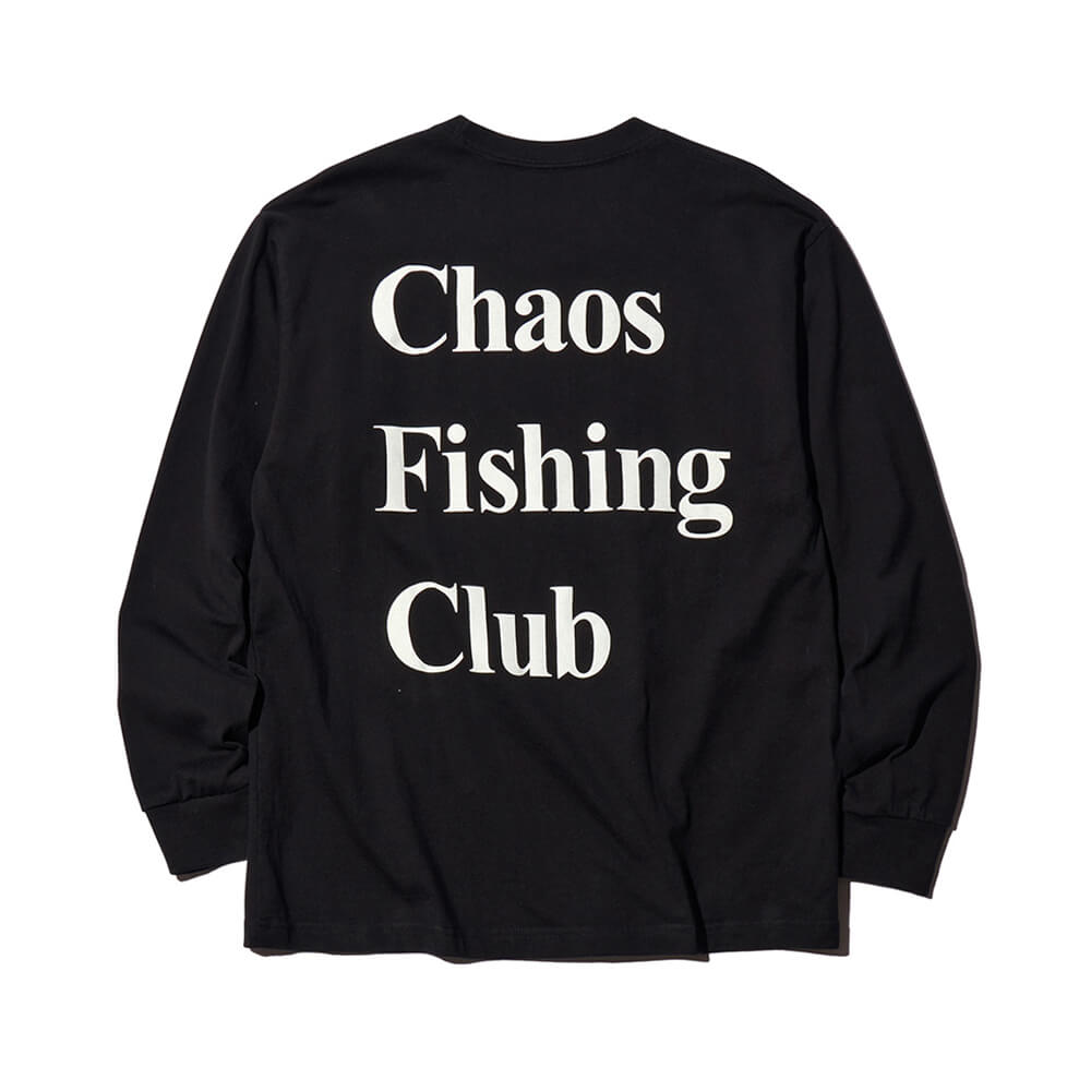 CHAOS FISHING CLUB LONG SLEEVE カオスフィッシングクラブ ロングスリーブTシャツ LOGO BLACK スケートボード スケボー