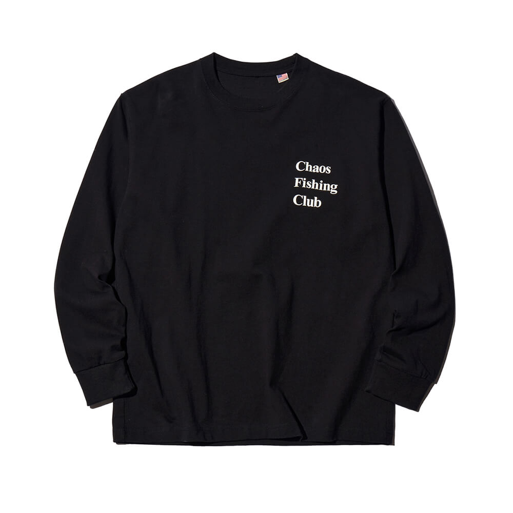 CHAOS FISHING CLUB LONG SLEEVE カオスフィッシングクラブ ロングスリーブTシャツ LOGO BLACK スケートボード スケボー 1
