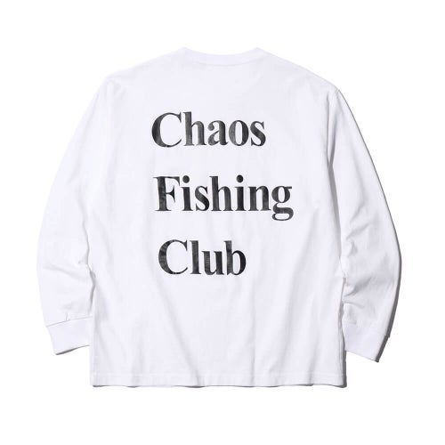 CHAOS FISHING CLUB LONG SLEEVE カオスフィッシングクラブ ロングスリーブTシャツ LOGO WHITE スケートボード スケボー