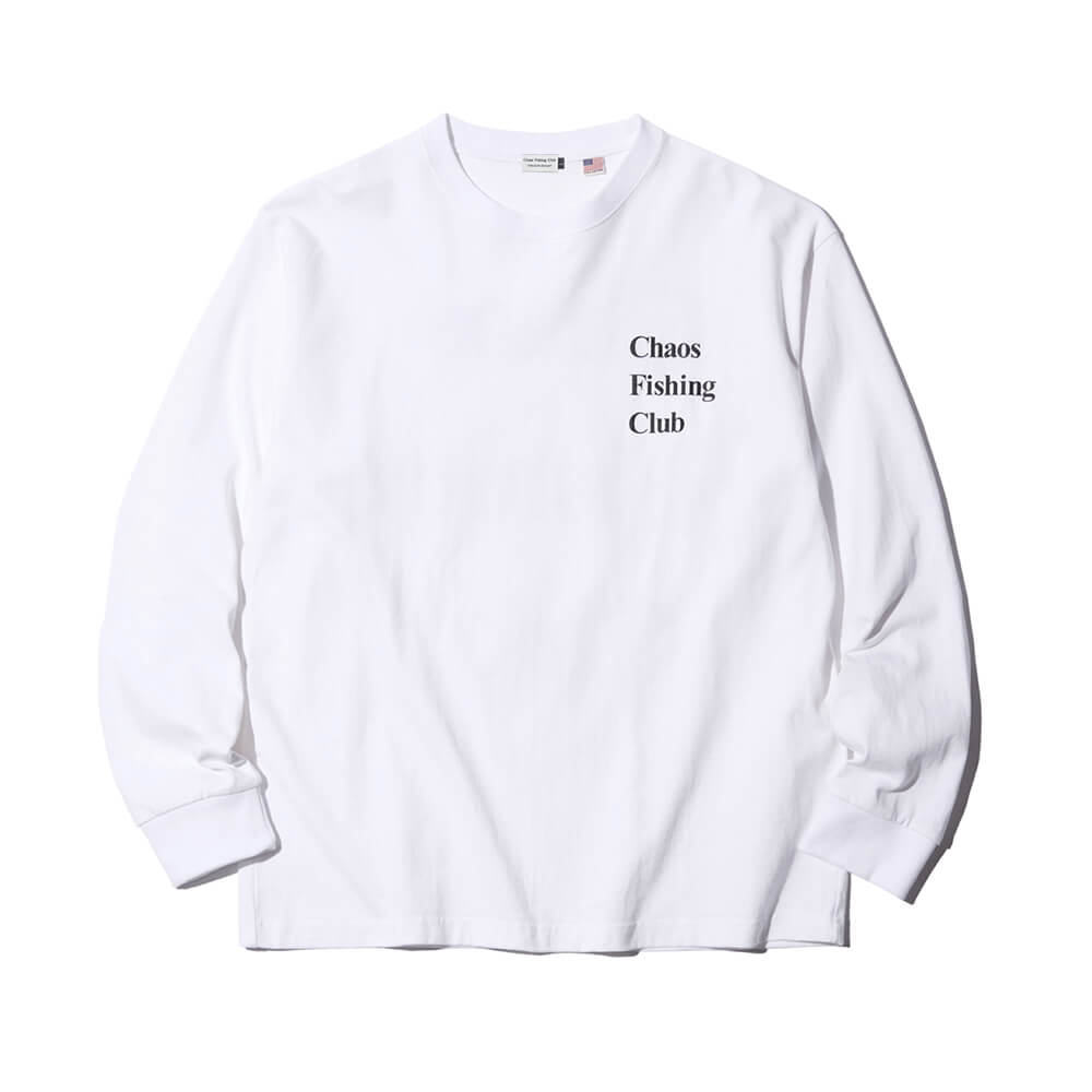 CHAOS FISHING CLUB LONG SLEEVE カオスフィッシングクラブ ロングスリーブTシャツ LOGO WHITE スケートボード スケボー 1
