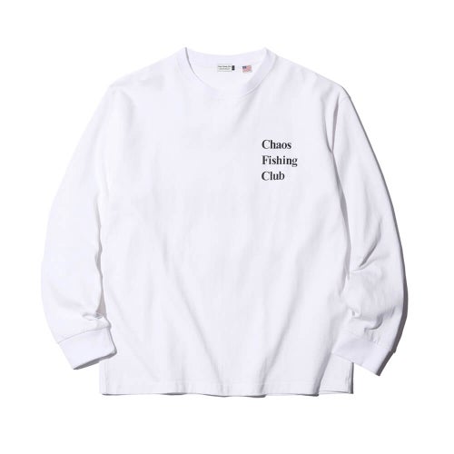 CHAOS FISHING CLUB LONG SLEEVE カオスフィッシングクラブ ロングスリーブTシャツ LOGO WHITE スケートボード スケボー 1