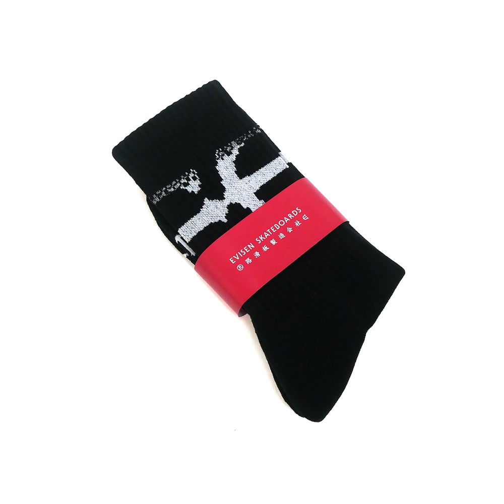 EVISEN SOCKS エビセン ソックス 靴下 PATTERN BLACK スケートボード スケボー 6