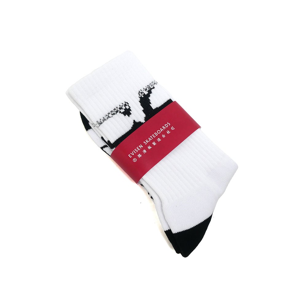 EVISEN SOCKS エビセン ソックス 靴下 PATTERN WHITE スケートボード スケボー 6
