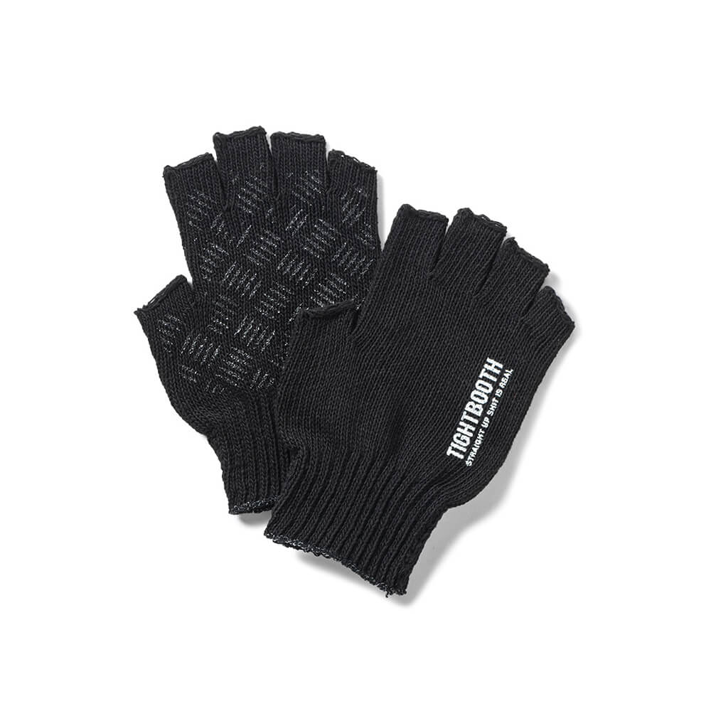 TIGHTBOOTH（TBPR）GLOVE タイトブース グローブ 手袋 LOGO FINGERLESS GLOVE BLACK  スケートボード スケボー 1