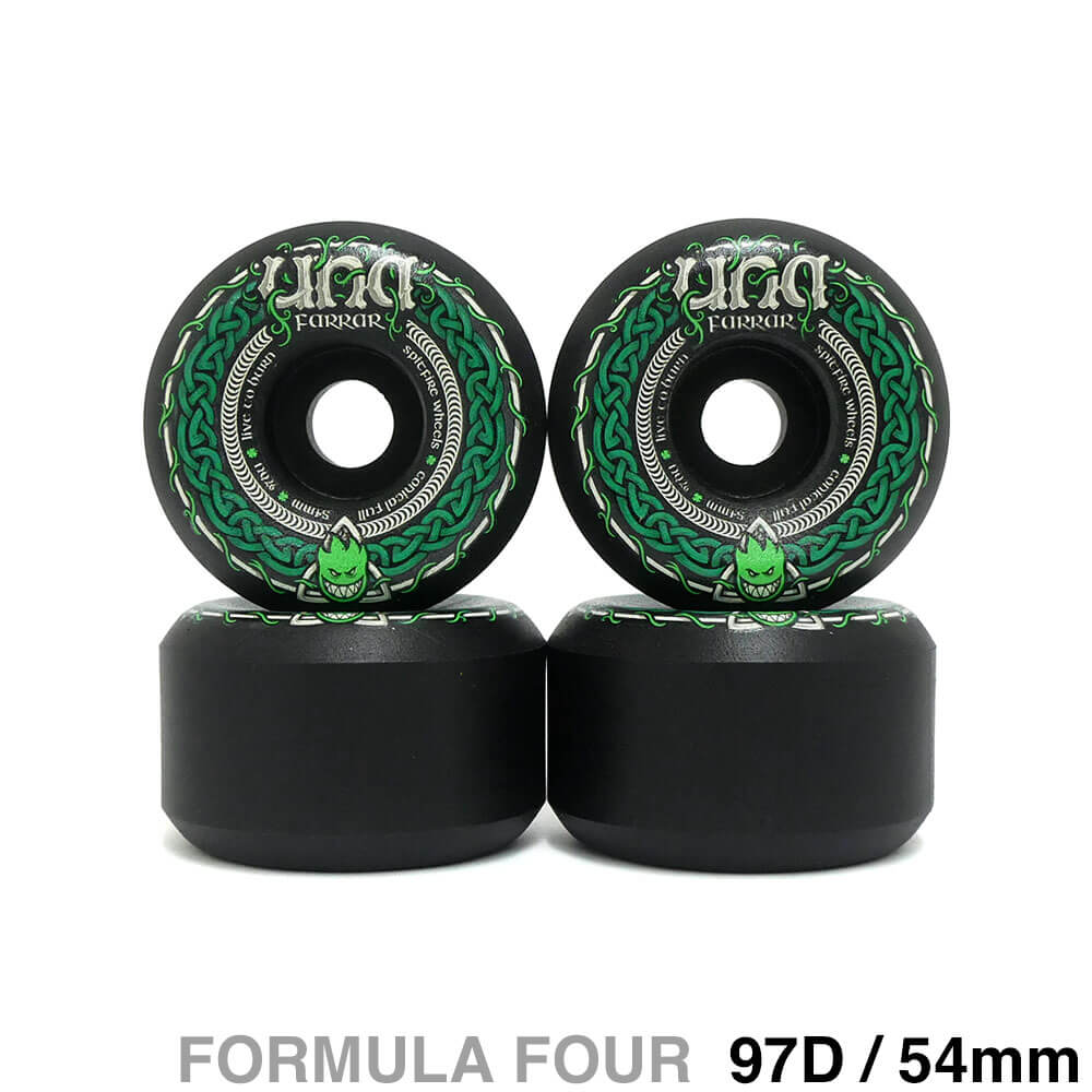 SPITFIRE WHEEL スピットファイヤー ウィール FORMULA FOUR（F4）97D CONICAL FULL UNA FARRAR TRINITY 黒 54mm スケートボード スケボー 1