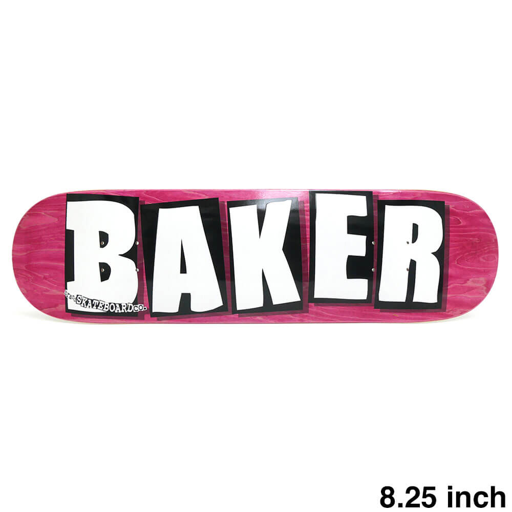 BAKER DECK ベイカー デッキ TEAM BRAND LOGO VENEERS B2 PINK STAIN 8.25 スケートボード スケボー 1